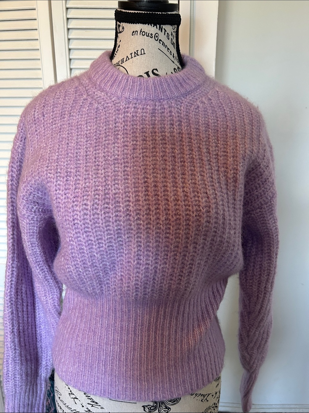 Zara Lavender Crewneck Knit Sweater